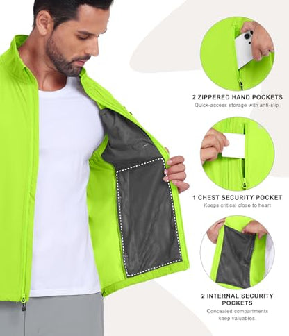 Little Donkey Andy Men's Lightweight Summer Vest Windproof Packable - color: Yellow, size: XX-Large