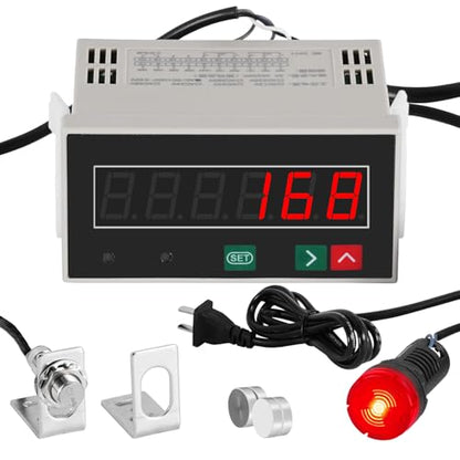 JIAWANSHUN Bidirectional LED Digital Counter, Copper Sensor with Alarm 110V