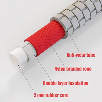 10 FT Long Jump Rope for Kids Adults,Double Dutch Jump Rope,Adjustable Skipping Ropes with High-strength Nylon Braided Rope Core,360°Rotation Not Entangled,Long Enough for 1-2 Jumpers.
