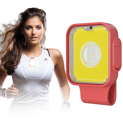Yls Running Lights for Runners, Rechargeable Clip on Light with 12 Lighting Modes, LED Night Safety-Light for Walking, Camping, Hiking, Jogging, Outdoor Adventure, Red - color: Garnet Red