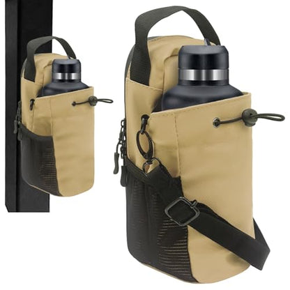 Magnetic Gym Bag for Men & Women Magnetic Water Bottle Holder Small Gym Accessories Crossbody Bag for Fitness Lovers - color: Khaki