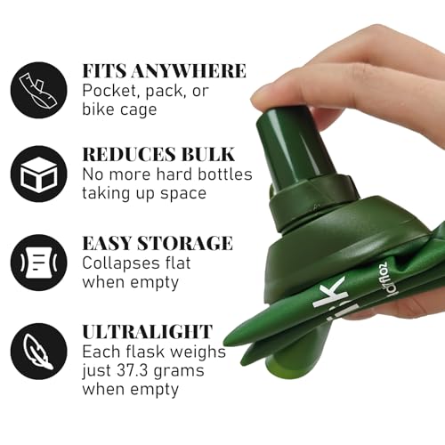 2Pcs 500ml Soft Flask, TPU Collapsible Soft Water Bottle for Hydration Pack, Running Vest, Leak-Proof Folding Water Bottle for Hiking Cycling Climbing Jogging- Green - color: 500ML Green
