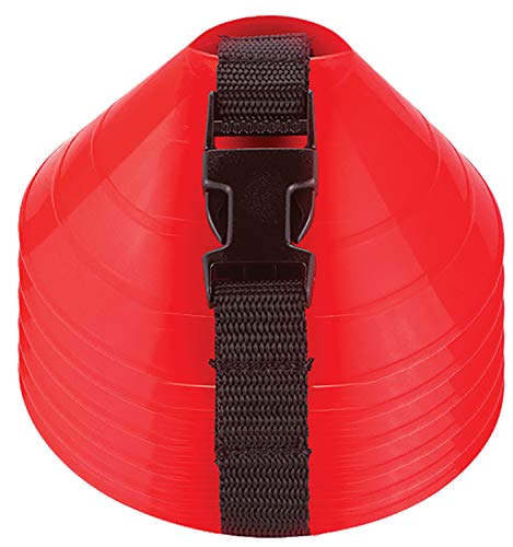 American Challenge Large Disc Cones, Soccer Cones for Sports, Set of 6 - color: Red
