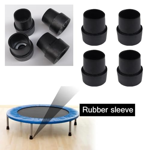8 Pack Mini Rebounder Leg Floor Protectors 1" Round Rubber Folding Trampoline Leg Caps Tips Feet Covers Rubber Pads for Foldable Mini Trampoline Fitness Rebounder Indoor Exercise Trampolines