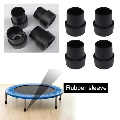 8 Pack Mini Rebounder Leg Floor Protectors 1" Round Rubber Folding Trampoline Leg Caps Tips Feet Covers Rubber Pads for Foldable Mini Trampoline Fitness Rebounder Indoor Exercise Trampolines