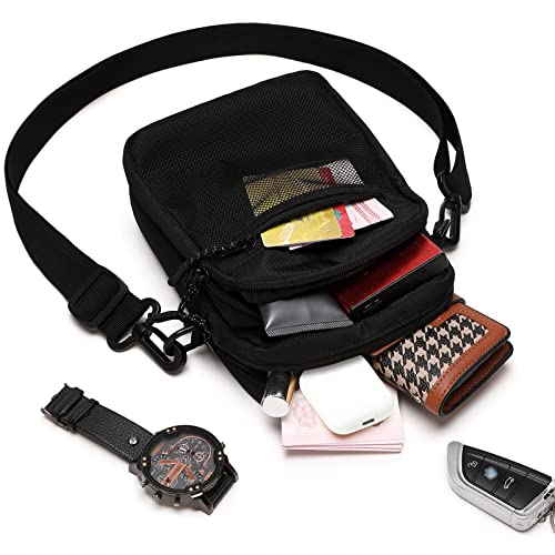 Lohol Small Messenger Bag for Men Women, Water Resistant Adjustable Crossbody Sling bag Purse for Travel Sports - color: Dark Grey