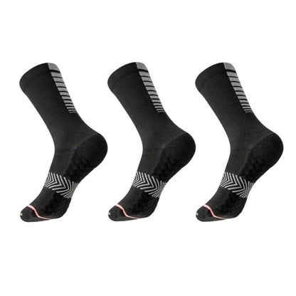 we fleece Running Socks Womens Compression Socks for Women Hiking Socks With Reflective Yarn Breathable Mesh Crew - color: Black Black Black