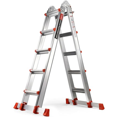 Soctone Ladder, A Frame Extension Ladder, 17.7 Ft Multi Position Ladder - size: 17.7 Ft