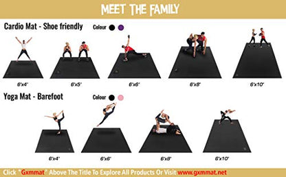 GXMMAT Extra Large Exercise Mat 16'x6'/12'x6'/10'x6'/8'x6'(7mm) - color: Black Real, size: 6*10 FT