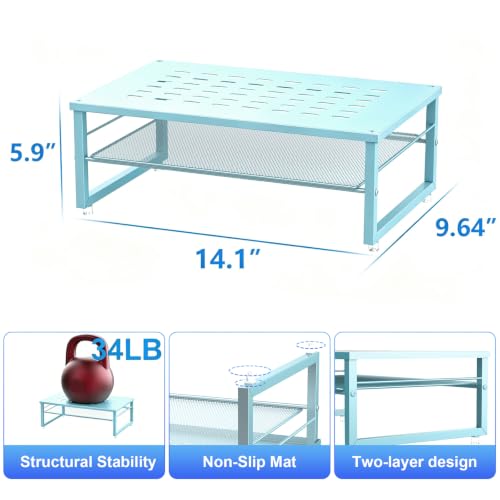 gianotter 2-Tier Metal Monitor Stand Riser - color: Blue