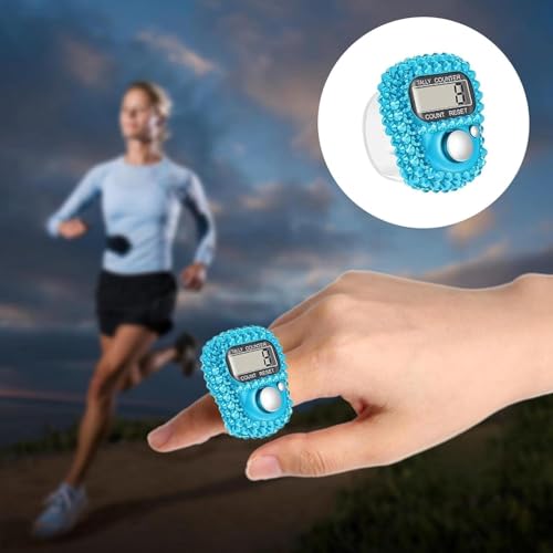 Pink Electronic Finger Tally Counter, Digital Display Tally Counter,Resettable Mini Lap Counter for Golf Goods Counting Accessories,Track and Field Lap Counters Other Team Sports