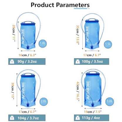 JEELAD TPU Hydration Bladder Water Bladder Ultra-Durable Water Storage Bladder for Hydration Backpacks Outdoor Hiking Running Cycling Camping Climbing - size: 01 - 2L - TPU Water Bladder