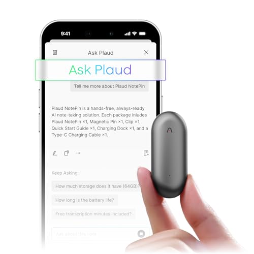Plaud NotePin Wearable AI Voice Recorder, Cosmic Gray, Non-S Version - color: Gray
