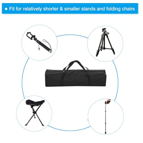 PATIKIL 25 Inch Camp Chair Replacement Bag, Nylon Foldable Carrying Bag Large Zippered Bag with Shoulder Strap for Camping Travel, Black - size: 25 Inch