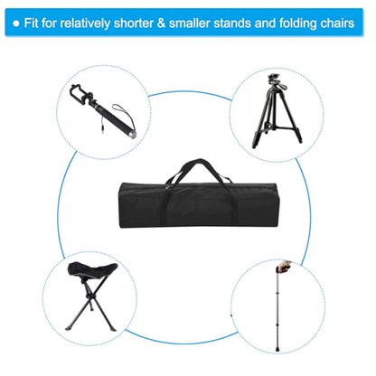 PATIKIL 25 Inch Camp Chair Replacement Bag, Nylon Foldable Carrying Bag Large Zippered Bag with Shoulder Strap for Camping Travel, Black - size: 25 Inch