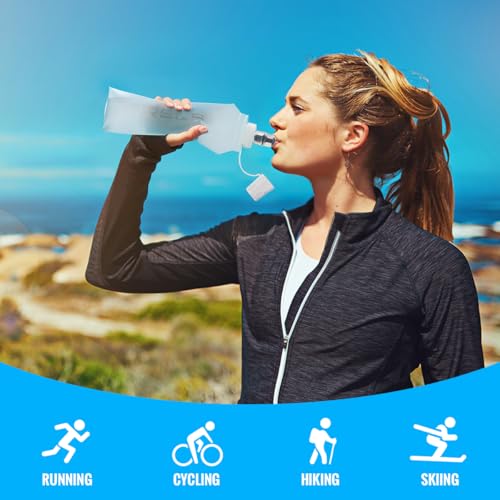 WRELS TPU Collapsible Soft Flask,Lightweight PBA Free Folding Running Water Bottles,Leakproof Durable Hydration Flask for Outdoors (150ml/5.07oz-2 Packs-Light Blue) - color: 150ml/5.07oz-2 Packs-Light Blue