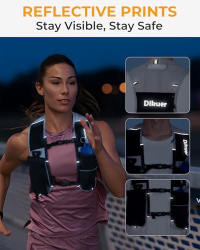 Running Hydration Vest with 17 oz Soft Flask and Phone Pocket, Grey
