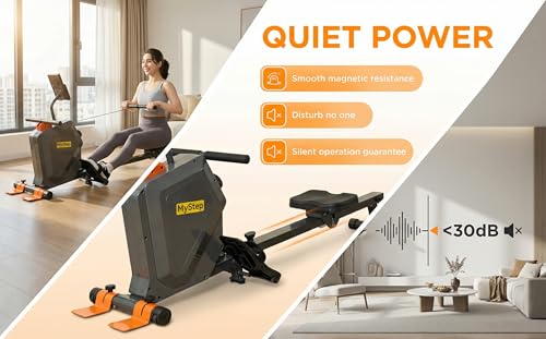 Magnetic Rowing Machine, Quiet Foldable Rower with 8-Level Resistance, LCD Monitor & Tablet Holder, Full-Body Low-Impact Cardio Equipment, Optional 2-in-1 Strength Training - color: Black/Gray/2-in-1 Strength Training