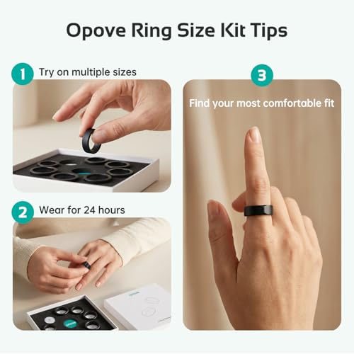 Opove O Ring Sizing Kit - Size First Before You Buy, Choose from 8 Sizes - Sizes 6 to 13, Find The Perfect Smart Ring, Stylish Design, Only Compatible with O Ring Smart Ring - color: Black, size: 6-13 Sizing Kit