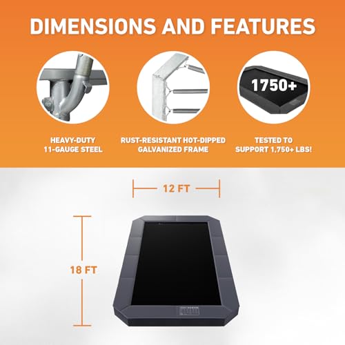 Avyna Premium In-Ground Trampoline – Outdoor Trampoline for Kids and Adults with Advanced Safety Features - size: 12x18' FT