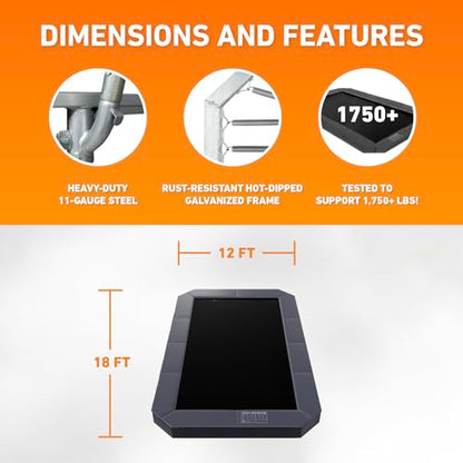 Avyna Premium In-Ground Trampoline – Outdoor Trampoline for Kids and Adults with Advanced Safety Features - size: 12x18' FT