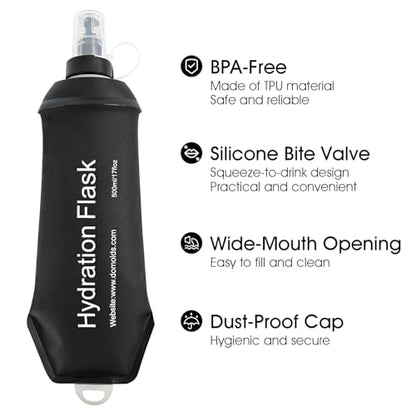 GUYI GYGYL Soft Flask, Collapsible Water Bottle for Sports, 500ml Black - color: 500ml Black