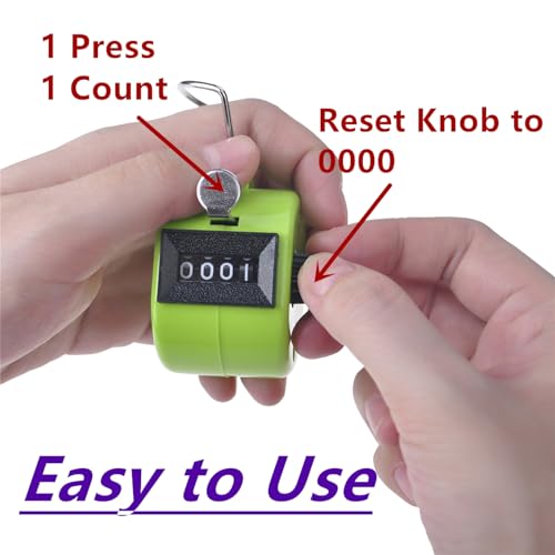 GOGO Handheld Tally Counter Plastic 4 Digit Palm Clicker - color: Red