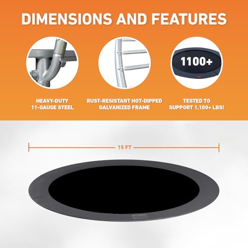 Avyna Premium In-Ground Trampoline – Outdoor Trampoline for Kids and Adults with Advanced Safety Features - size: 15 FT - Round