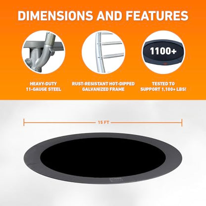 Avyna Premium In-Ground Trampoline – Outdoor Trampoline for Kids and Adults with Advanced Safety Features - size: 15 FT - Round