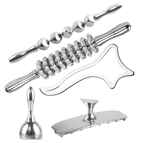 ONUEMP 5-in-1 Stainless Steel Massage Therapy Tools - Ice Gua Sha Lipedema - size: 5pcs Board Kit