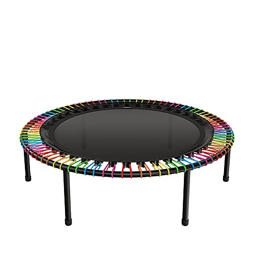 bellicon Mini Trampoline | Bungee Suspension up to 440 lbs | Indoor Fitness Rebounder for Adults | Screw-in Legs - color: Rainbow, size: 49"