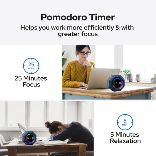 Visual Timer for Kids Kitchen Timer Pomodoro Magnetic Visual Countdown - color: Blue