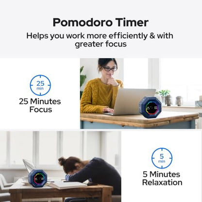 Visual Timer for Kids Kitchen Timer Pomodoro Magnetic Visual Countdown - color: Blue