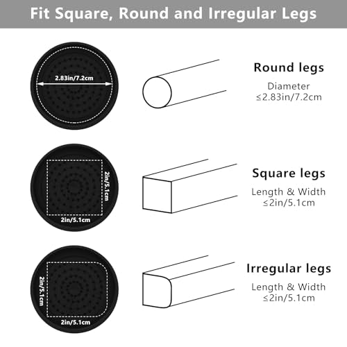 6 Sets Furniture Risers 2 inch Black Bed Risers, Heavy Duty - color: Black-round, size: 2 Inch-6 Pack