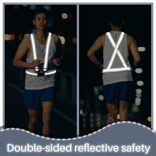 Hercicy Reflective Running Vests, Safety Vest Straps - color: White