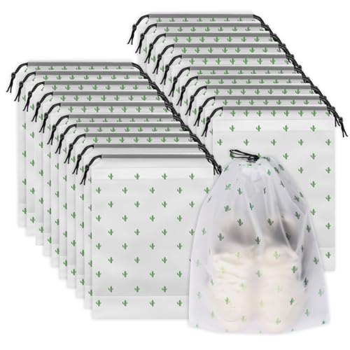 Shoe Bags for Travel, Waterproof Drawstring Shoe Bags for Packing - color: Cactus