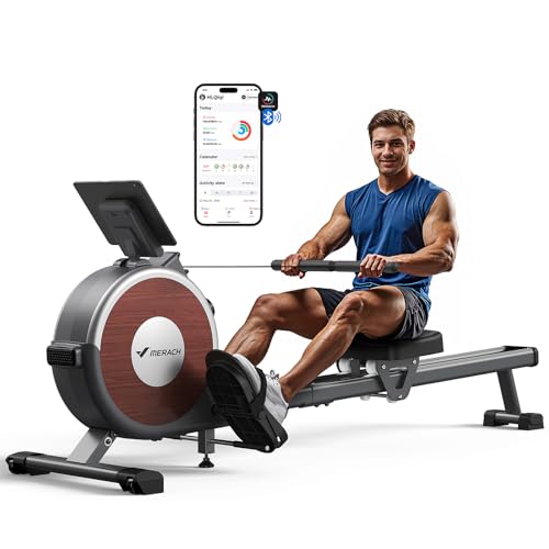 Merach Q1S Magnetic Rowing Machine Indoor, Dual Slide Rail, Quiet & Smooth - style: Manual-Adjust (Classic)