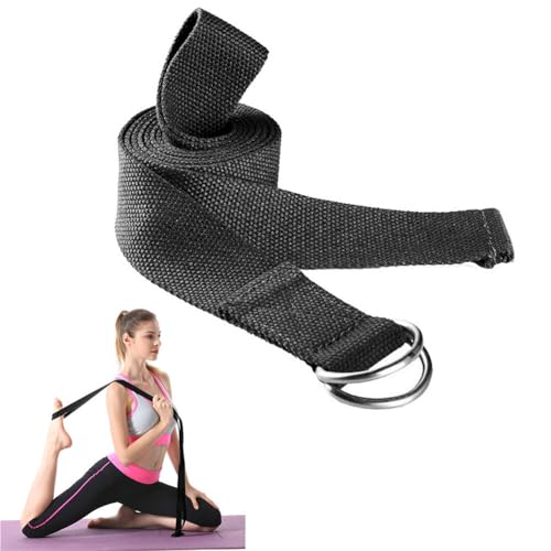 Yoga Strap Stretching Adjustable D-Ring Buckle Non-Elastic Yoga Belt for Pilates Gym Workouts Improve Flexibility - color: Purple