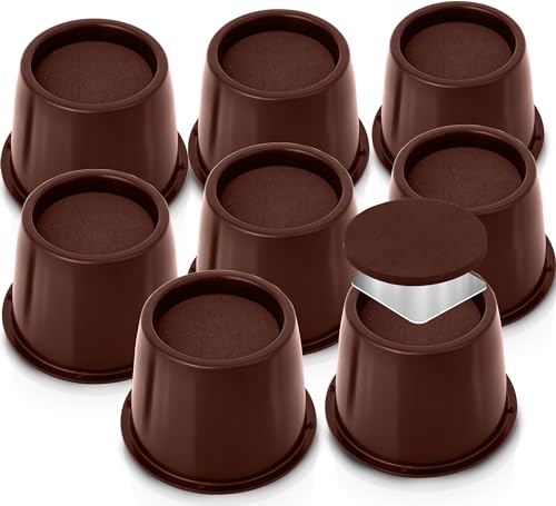 Utopia Bedding 3 Inch Bed Risers 8 Pack, Round Heavy Duty, Red Brown - color: Red Brown, size: 3 Inch (Pack of 8)
