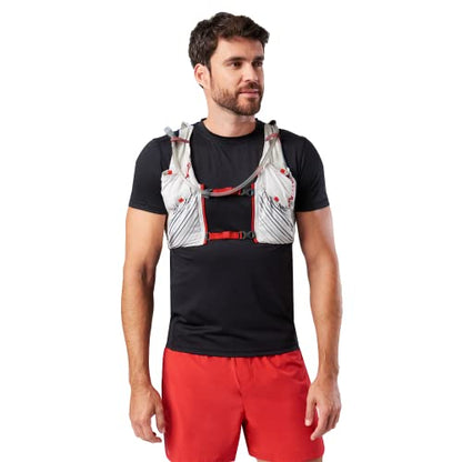 Nathan Men's Pinnacle Race Vest 12L Hydration Pack, 1.6L Water Bladder, Running Vest, Water-Resistant Pockets, Lightweight & Moisture Wicking - color: Vapor Grey/Ribbon Red, size: Medium