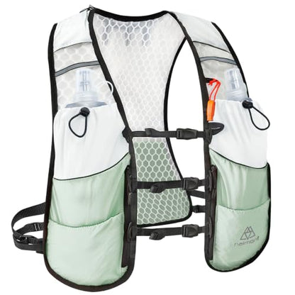 Haimont 5L Trail Running Hydration Vest with Soft Flasks - color: Green, size: Medium