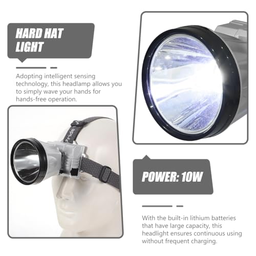 Sosoport Rechargeable Headlamp Headlamp Led Rechargeable with Hand Wave Sensor 3 Brightness Levels Digital Battery Display Adjustable Headband for Camping Hiking Outdoor Use