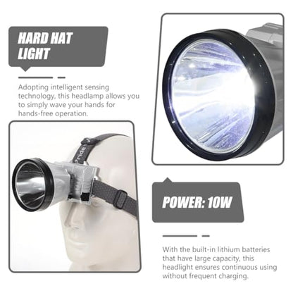 Sosoport Rechargeable Headlamp Headlamp Led Rechargeable with Hand Wave Sensor 3 Brightness Levels Digital Battery Display Adjustable Headband for Camping Hiking Outdoor Use