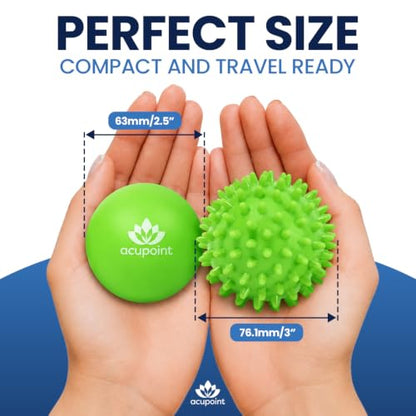Acupoint Physical Massage Therapy Lacrosse Ball Set Ideal for Yoga Deep Tissue Massage Trigger Point Therapy and Myofascial Release Physical Therapy Back Foot Plantar Fasciitis (Spiky Ball) - style: Spiky Ball