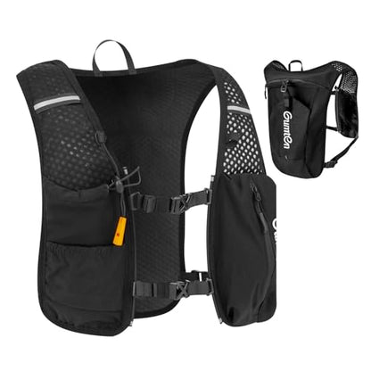 Running Vest for Women Men Adjustable Running Hydration Vest with Phone Holder Reflective Strips for Marathon Hiking Cycling - size: Black, style: Only Running Vest
