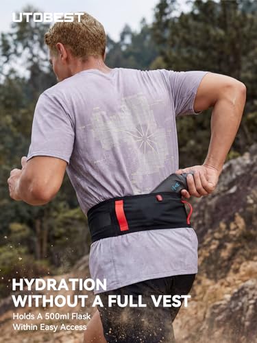 UTOBEST Running Belt for Men & Women, No Bounce Running Waist Pack, B7 Pro - color: Black, size: 2XL(35.4-37.4")