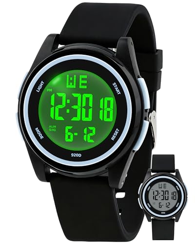 Juboos Digital Watch Men Women 50M Waterproof Sports Military - color: Deep black
