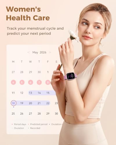 Smart Watches for Women Android/iPhone, Fitness Trackers with Answer/Call - color: Pink