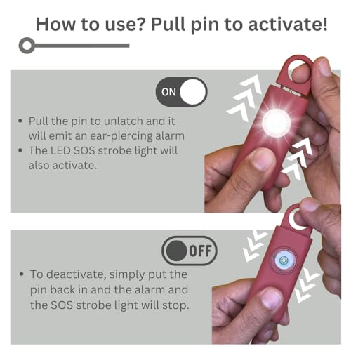 The Original Personal Safety Alarm for Women - Loud Siren, Strobe Light and Key Chain 2.0 Version (Red) - color: Red