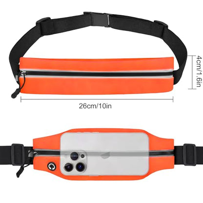 Running Belt Fanny Pack Men and Women Slim Running Bag Money Belt - color: Orange